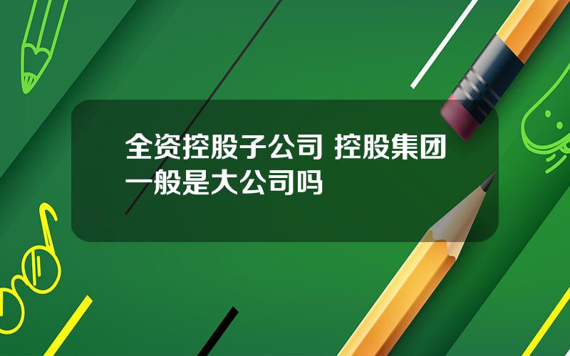 全资控股子公司 控股集团一般是大公司吗